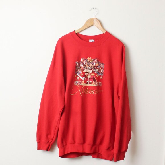 Nutcracker Sweatshirt Men 2XL Red Holiday Christmas Top - Picture 1 of 4